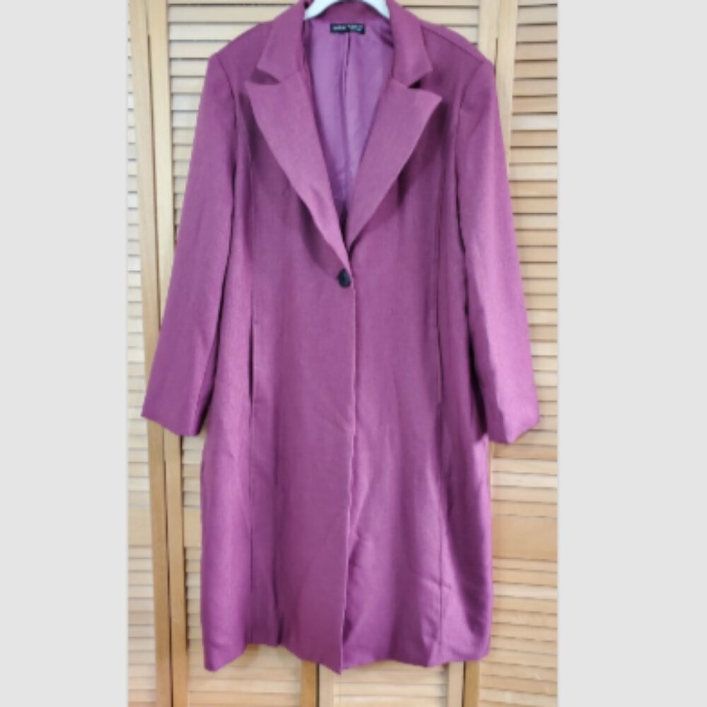 Shein Notch Collar Longline Lightweight Coat